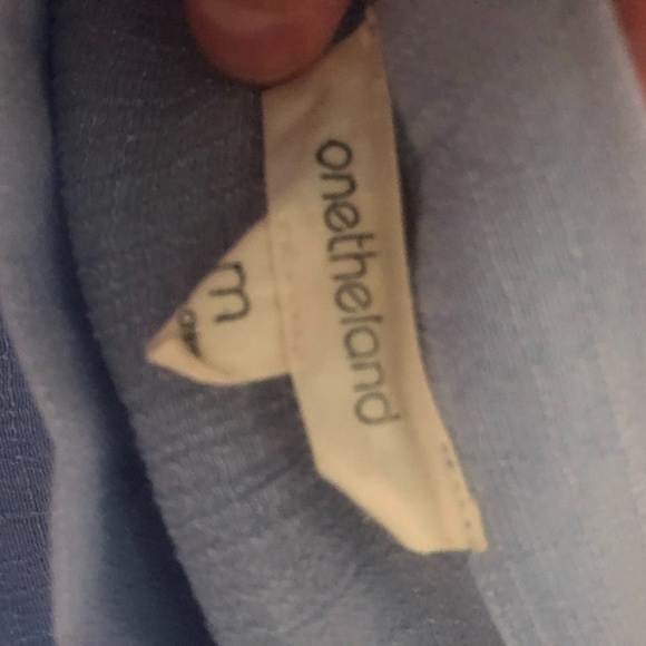 Off the Shoulder Blue Ruffle Shirt - Picture 2 of 2